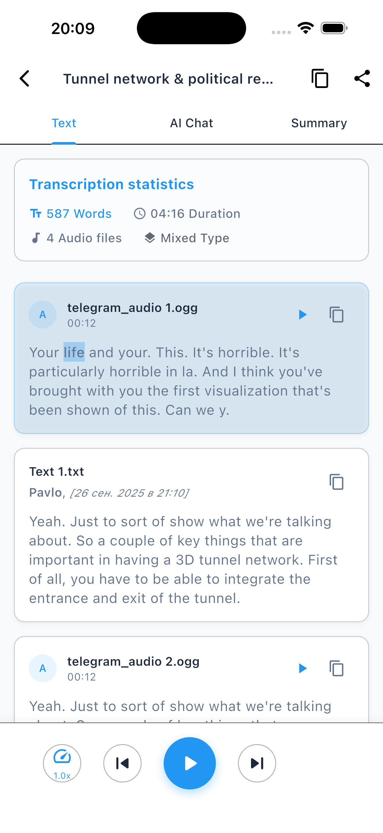 Speech Scriber App Screenshot 2